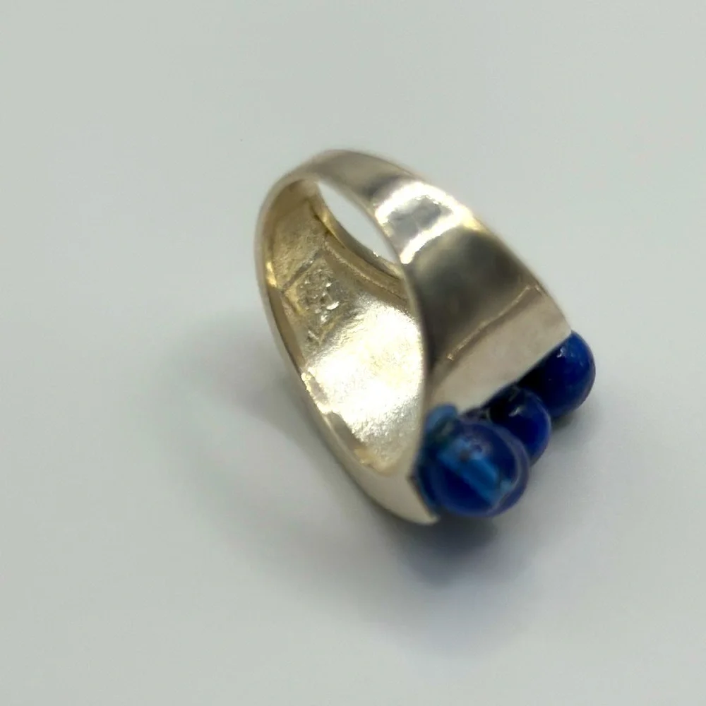 925 silver Lapis lLazuli stone ring